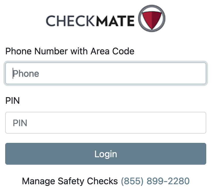 CHECKMATE Express Login Screenshot